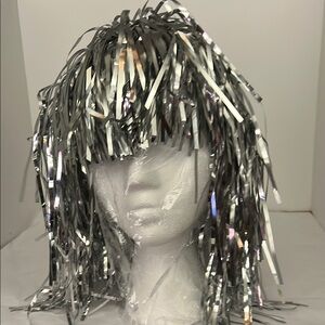 Silver Reflective Wig with Layered Extensions